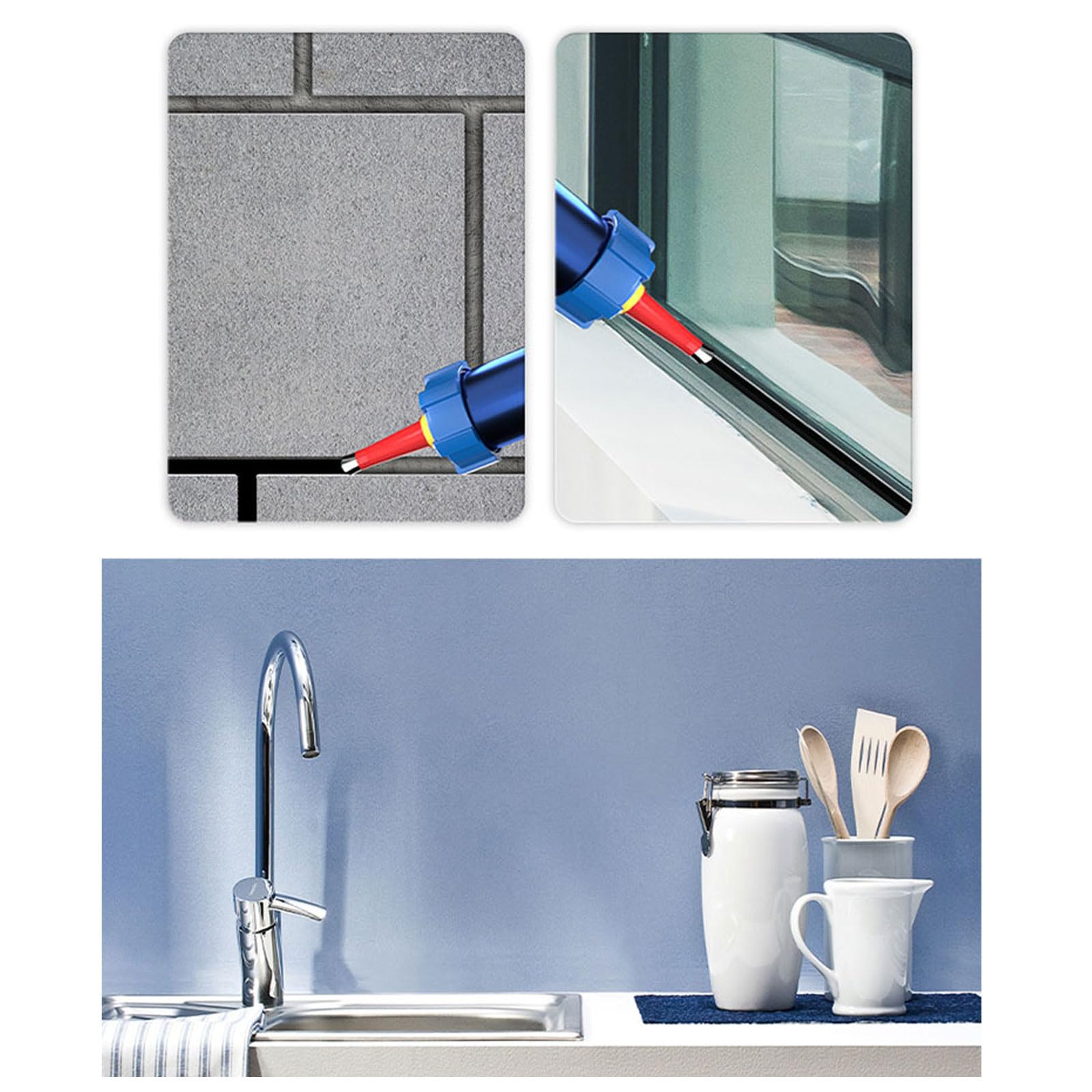 22Piece Sealant Finishing Tool Set With Stainless Steel Caulking Nozzles And Rubber Bases