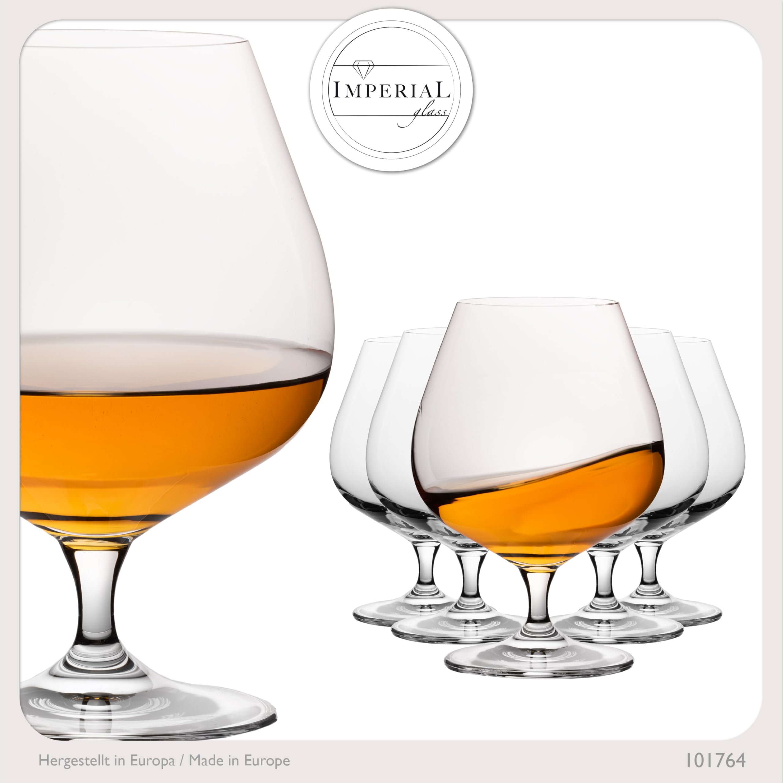 Cognacgläser 550ml Volumen 6er Set große Cognac Schwenker aus Crystalline Glas bauchige Gläser spülmaschinenfest