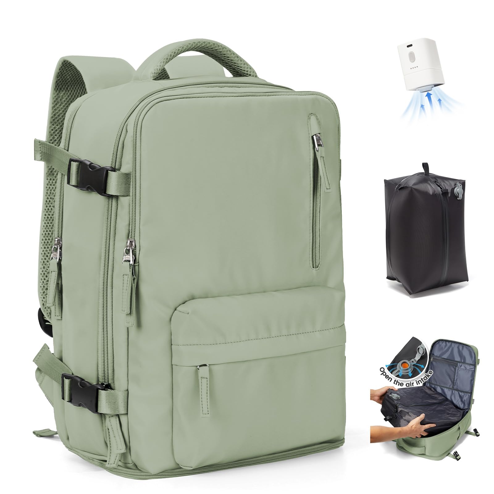 SZLX Zaino Ryanair 40x30x20 Sottovuoto con pompa Zaino Ryanair 40x20x25 Sottovuoto Bagaglio a Mano 40x30x20 Wizzair Zaino da Viaggio 45x36x20 Easyjet Donna Zaino Casual Laptop 14 Pollici Impermeabile