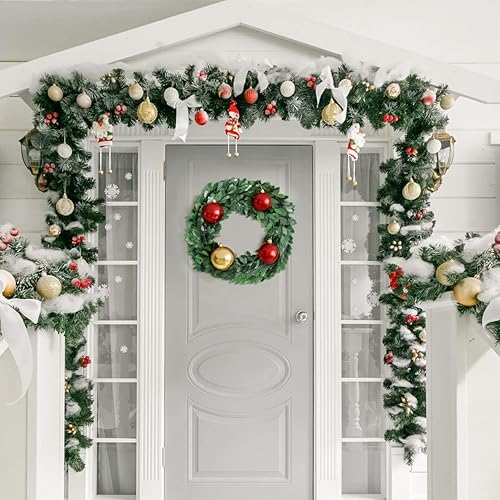 Miniatura 5 de Guirnalda de hiedra falsa de vid de boj de hojas verdes, alambre de cinta, vegetación, plantas colgantes de hojas de minas artificiales, diadema