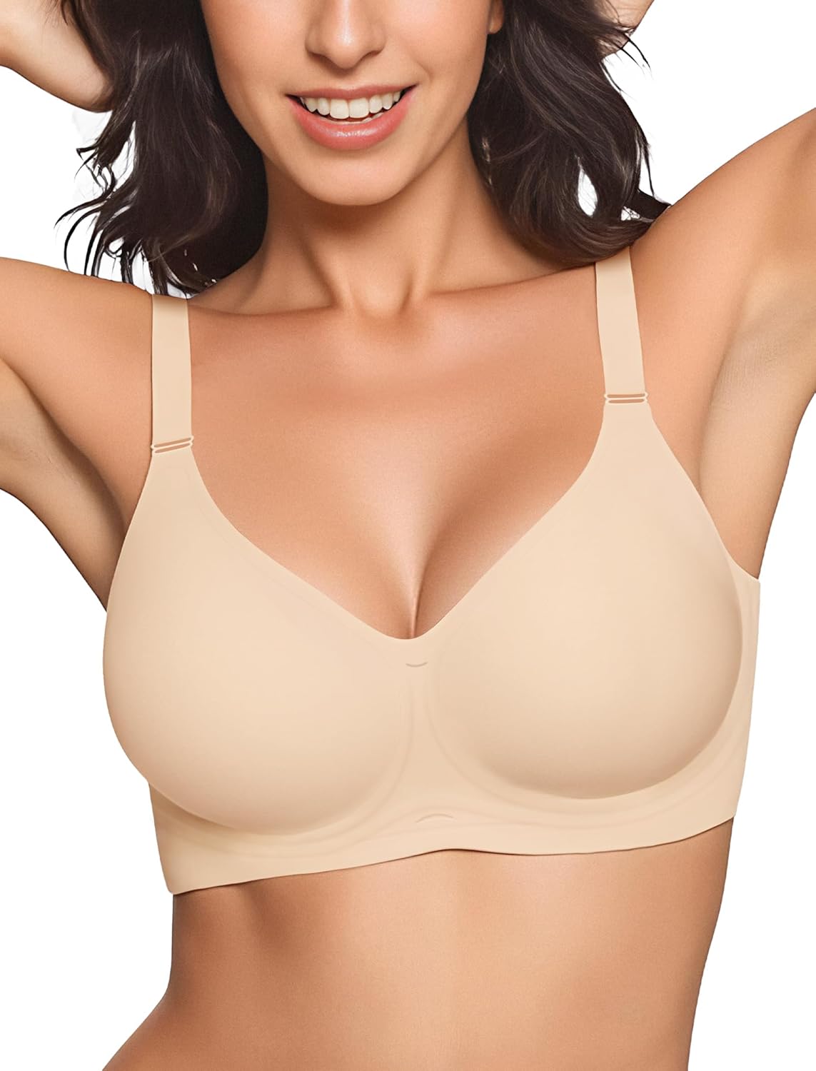 (Medium) Wireless Bras for Women No Underwire Seamless Buttery Bralettes Smoothing Women's Bras Full Coverage Shapedly Bra Skin Medium