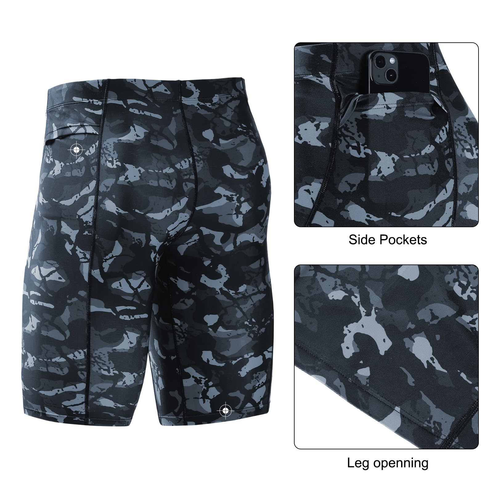 beroy Short de compression pour homme avec une poche