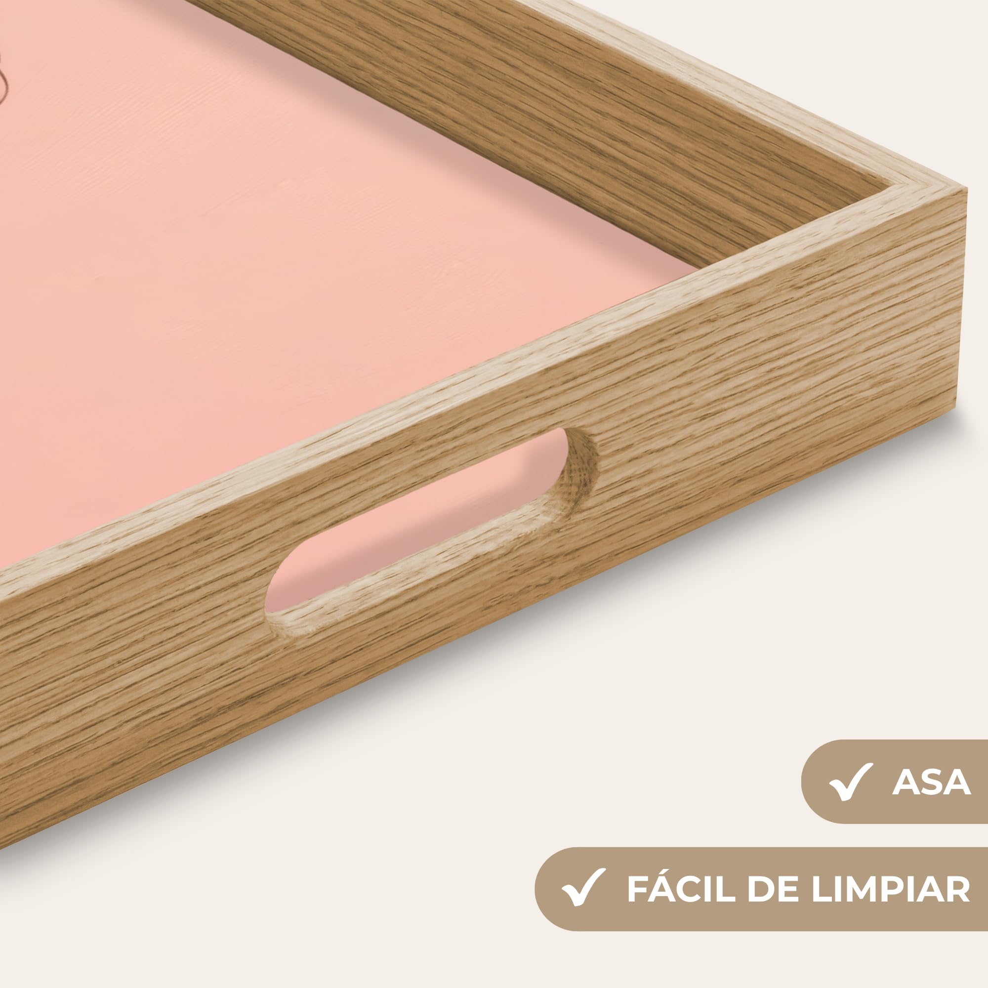 Bandejas para Servir Comida Rectangular 50x35 cm Bandeja Desayuno Cafe Tabuleiro Resistente A Los Arañazos Antideslizante Cocina Niña - Manta - Rayas - Naranja