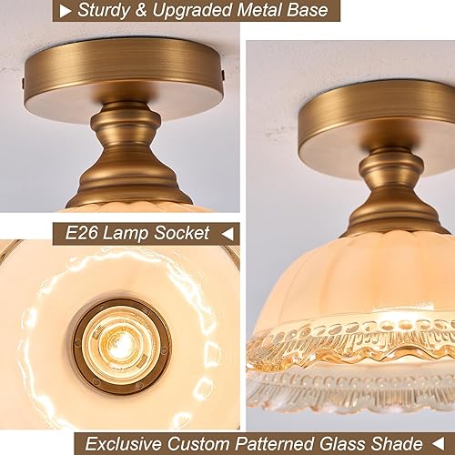 Miniatura 3 de 1 lámpara de techo de latón vintage cerca de la luz de techo