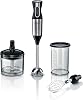 Bosch ErgoMixx Style MS6CM4150 hand mixer, stainless steel mixing leg, mixing and measuring cup, whisk, 4-blade blade, ergonomic design, 12-stage plus Turbo, 800 W, stainless steel