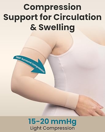 KEMFORD Lymphedema Compression Arm Sleeves for Women - Arm Support for Swelling & Edema