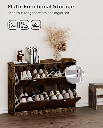 Vista 9 de MIRROTOWEL Armario para zapatos, escondido delgado y estrecho con 4 cajones para entrada, vestíbulo, pasillo, dormitorio, gris Gris1