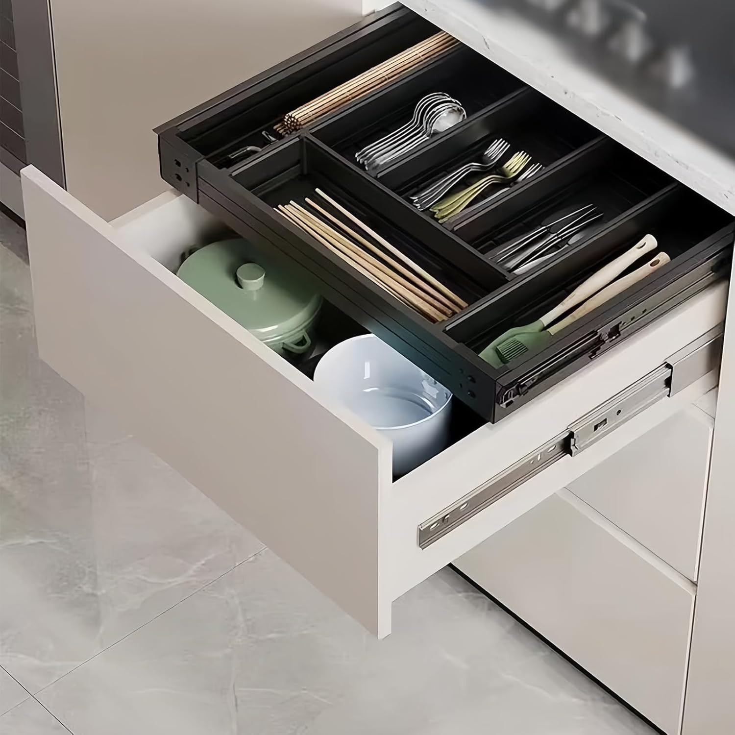 Metal Ball Drawer Rails, Sliding Drawer Rails, Drawer Rails and Runners, Sliding Drawer Rail, Partial Removal for Furniture, Simple to Assemble, Galvanised Steel (278mm)