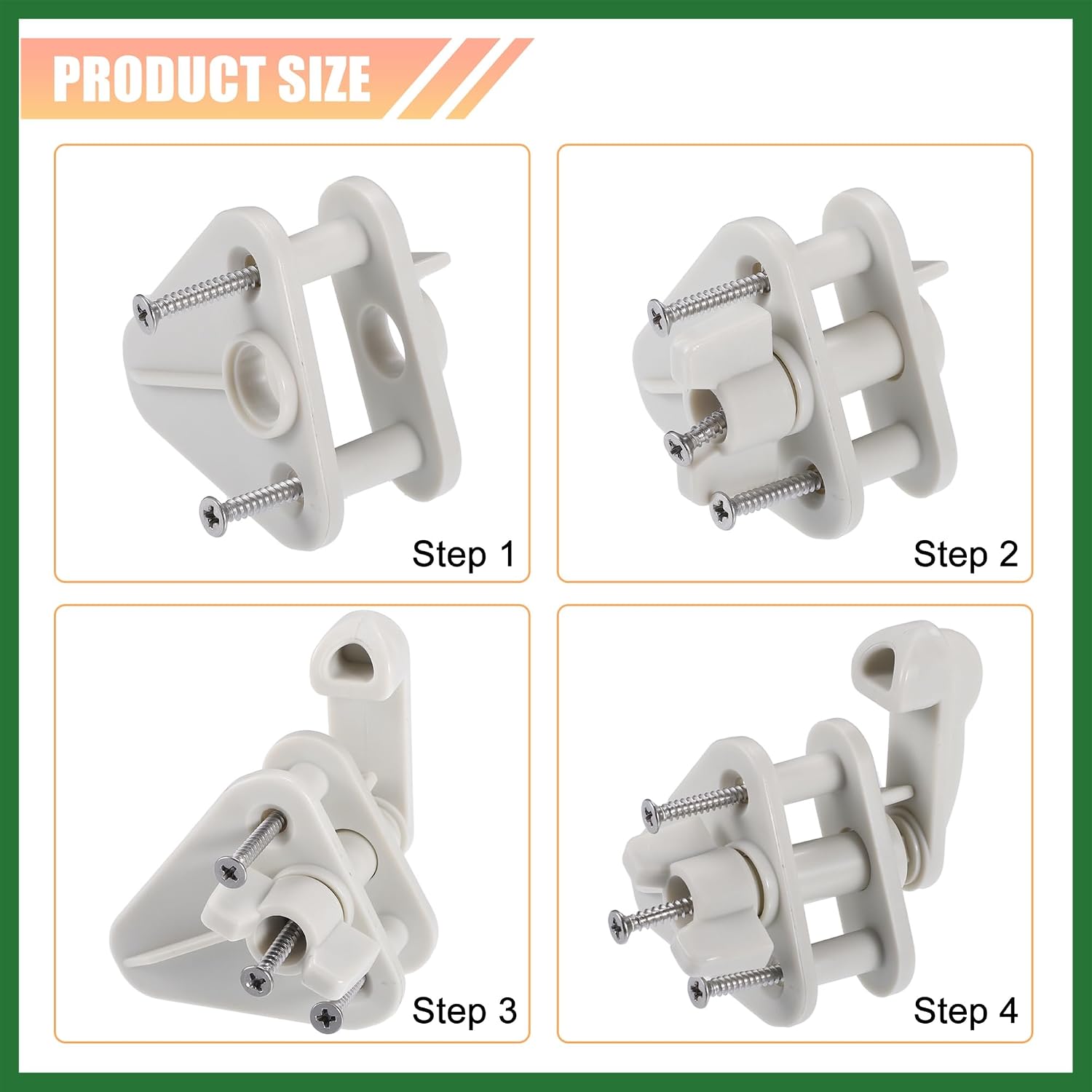 Motoforti 4pcs Pontoon Boat Gate Latches Replacement Fits 1-1.25 Inch Square Frames White Long-lasting