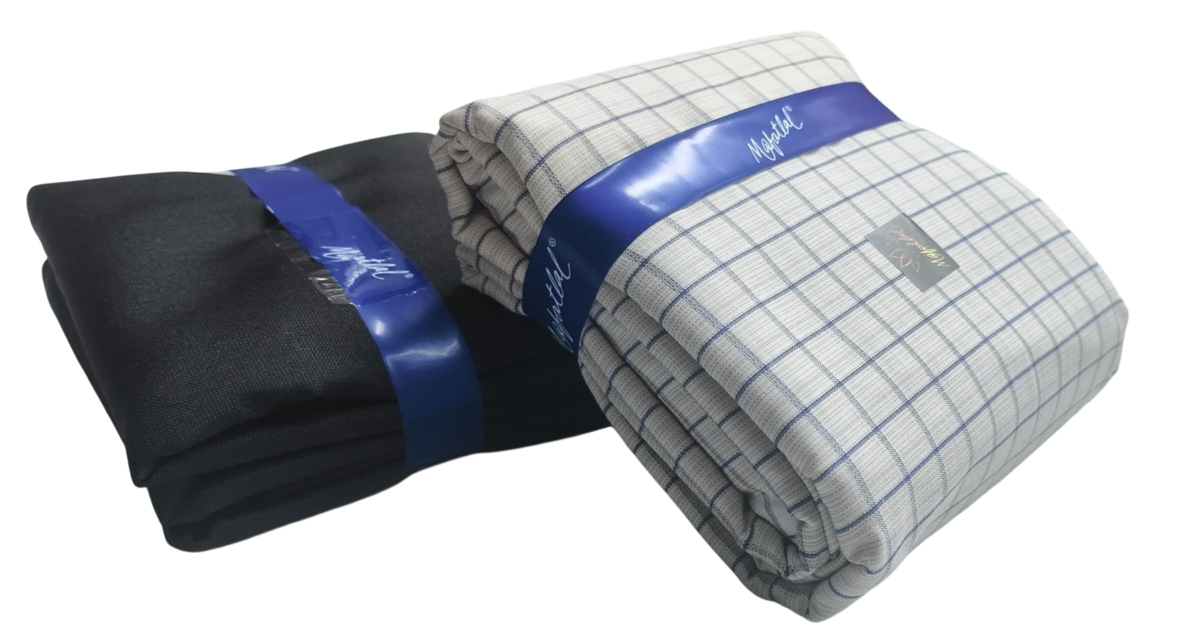 Mafatlal Men’s Shirt & Pant Fabric Set – Blue check Shirt with Trouser Material, 100% Cotton, Soft Breathable Unstitched Fabric Combo, Formal Wear Gift Pack-picture-19