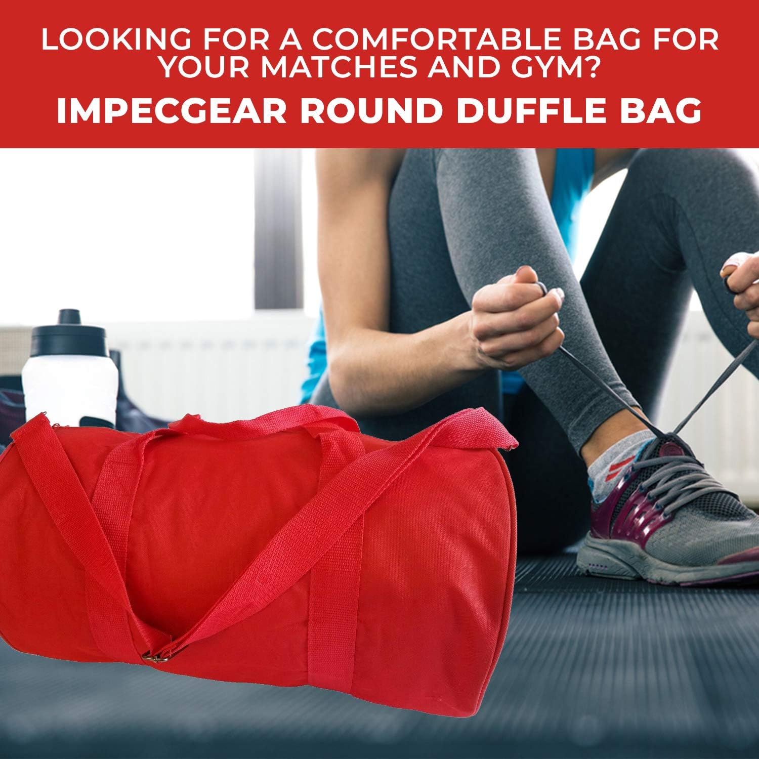 Impecgear Round Duffel Team Sports Equipment Bags, Travel Gym Fitness Bag.