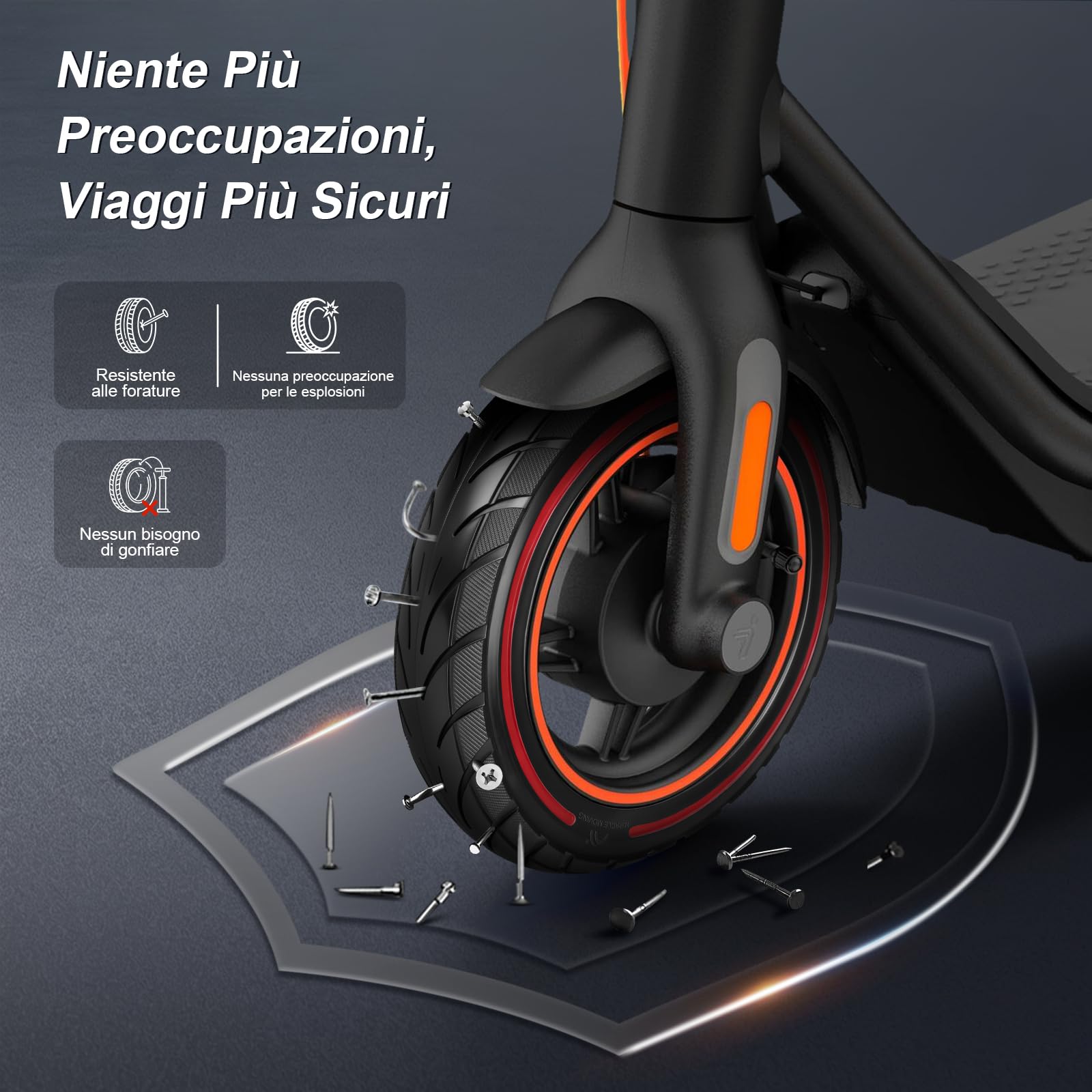 10x2,125 Pneumatici pieni 250x54 Solidi per Xiaomi 4Pro/4Lite/Ninebot uifi/F20d/F30d/F40d/F40E Monopattini elettrici da 10 pollici, pneumatici pieni ad alta elasticità (Rosso 2 pezzi)