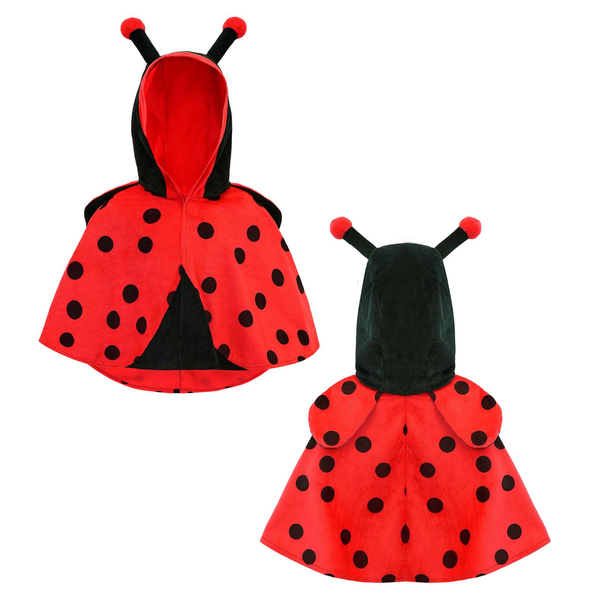 Image secondaire de Poncho à Capuche en Peluche Coccinelle pour Enfant - Déguisement Carnaval