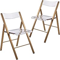 Vista 20 de LeisureMod Silla plegable transparente – Silla plegable de plástico ligera para uso en interiores y exteriores, no requiere montaje, ideal