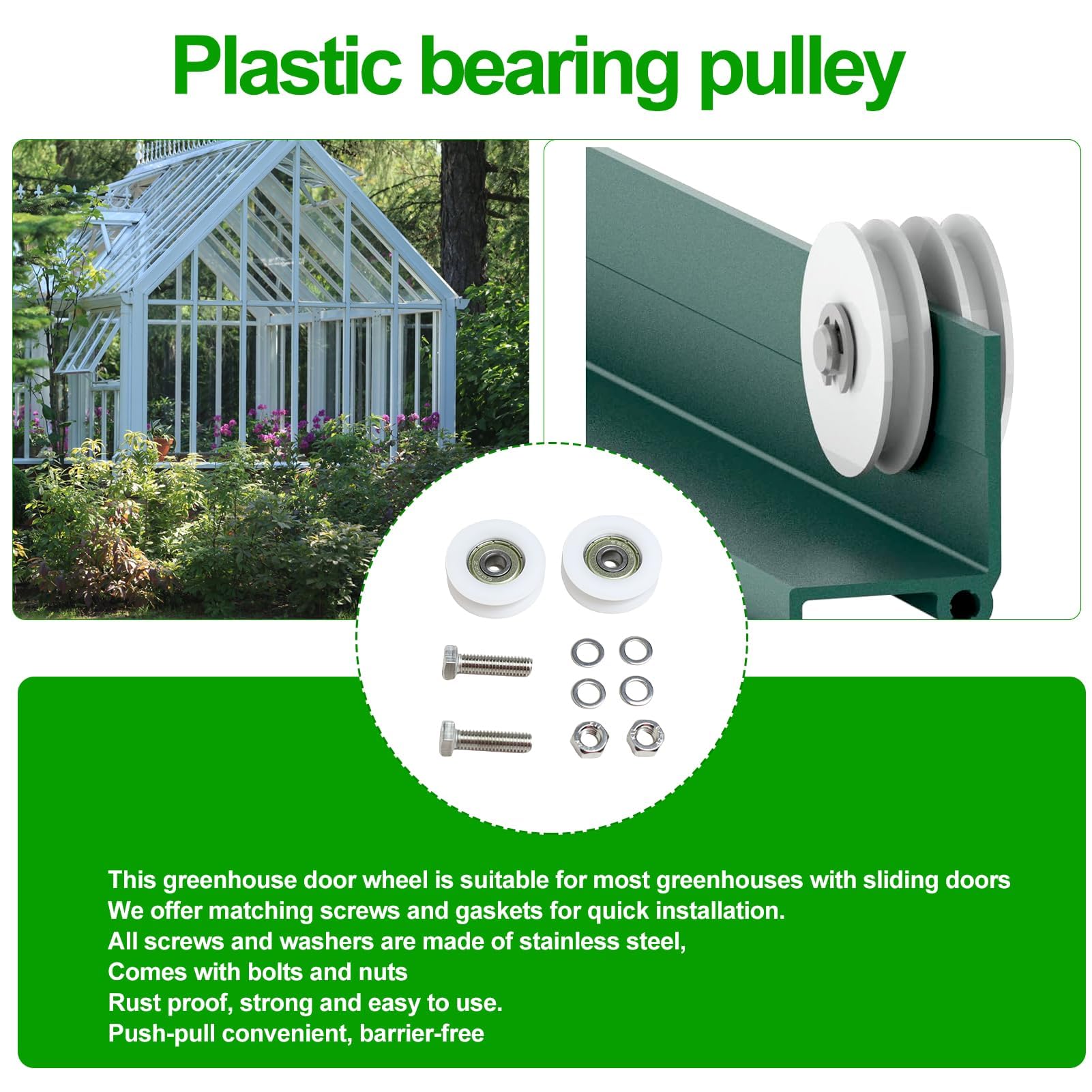 Pièces De Rechange De Roue De Porte De Serre, Roulettes De Porte - Kits