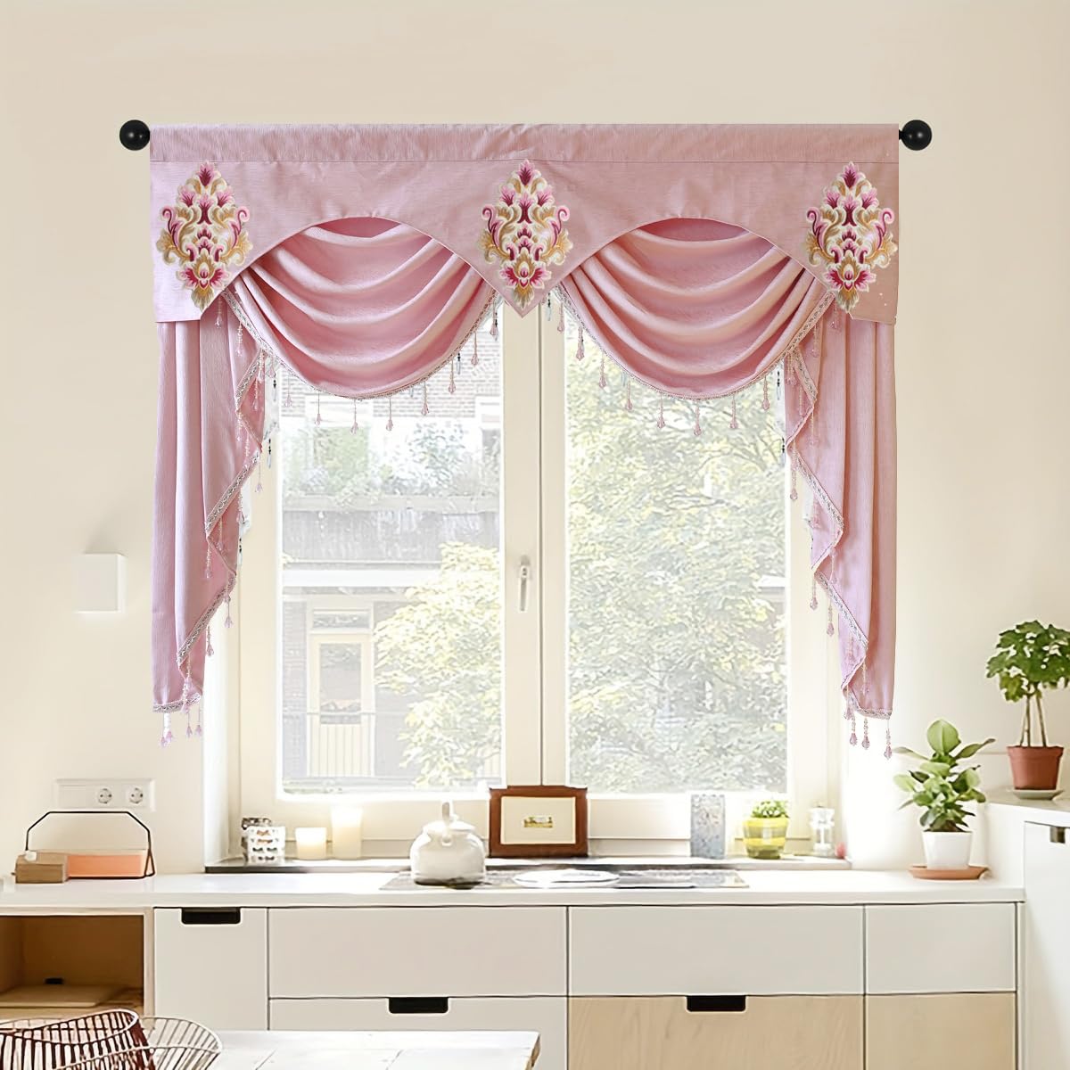 Amazon.com: NewWPKIRA 1 Panel Luxury Waterfall Valance European