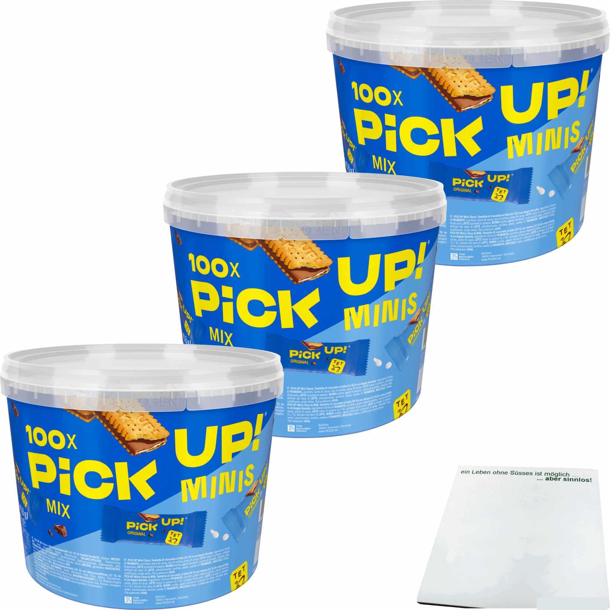 usy Bundle für Pick Up! Mix mit Mini Riegeln 3er Pack (300Stk 3x1,06kg Runddose) + usy Block