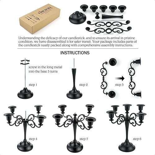 Miniatura 5 de Candelabro de metal de 5 brazos