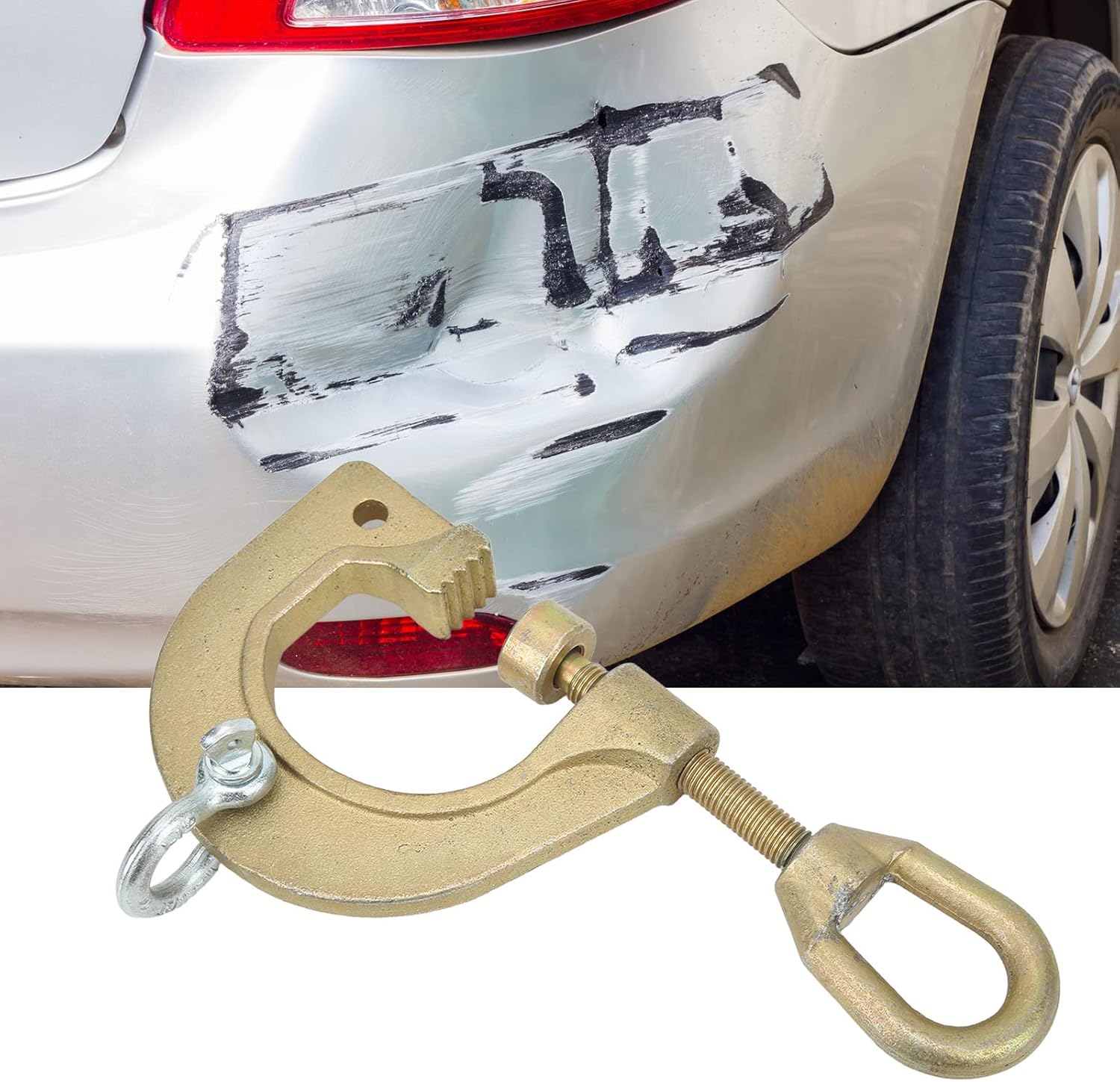 Acouto Auto Body Frame Clamp 2 Way G Clamp Self Tightening Pull Clamp Frame Back Auto Body Repair Tools for Car Truck Bus, Chrome Vanadium Steel Automotive Tools & Equipment