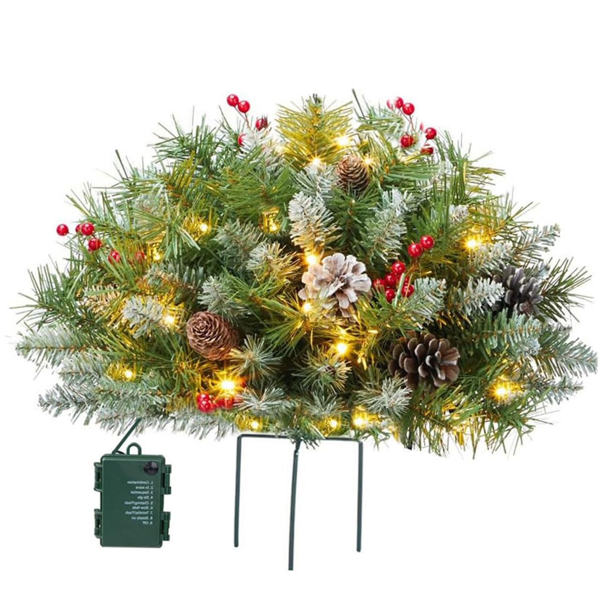 Remplisseur d'urne de sapin de Noël extérieur lumineux avec piquet