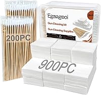 Vista 9 de Egaageoi Suministros de limpieza de armas – Parches de limpieza de armas e hisopos de algodón puntiagudos para pistola, rifle, escopeta – Kit