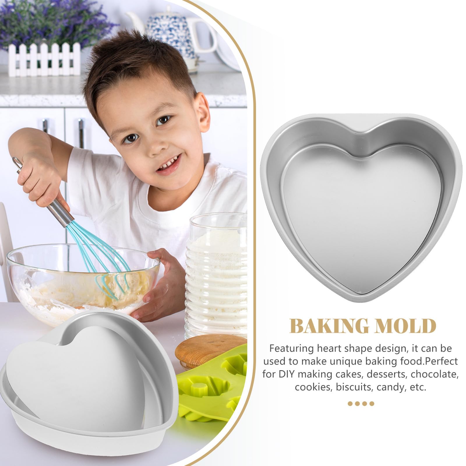 BESPORTBLE Moule à Gâteau Cœur Antiadhésif Moule à Pâtisserie Pratique Accessoire de Pâtisserie DIY