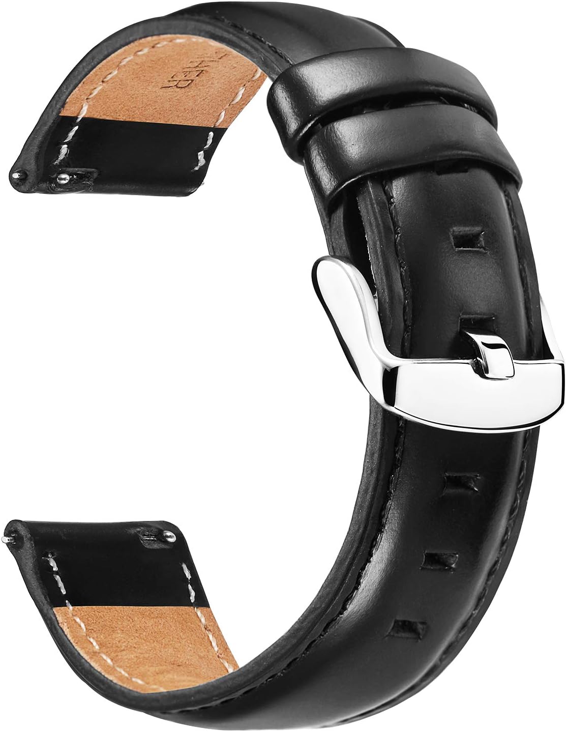 BINLUNLeather Watch Band Quick Release Replacement Leather Smart Watch Straps for Women and Men in Black Brown Red 12mm 13mm 14mm 17mm 18mm 19mm 20mm 22mm