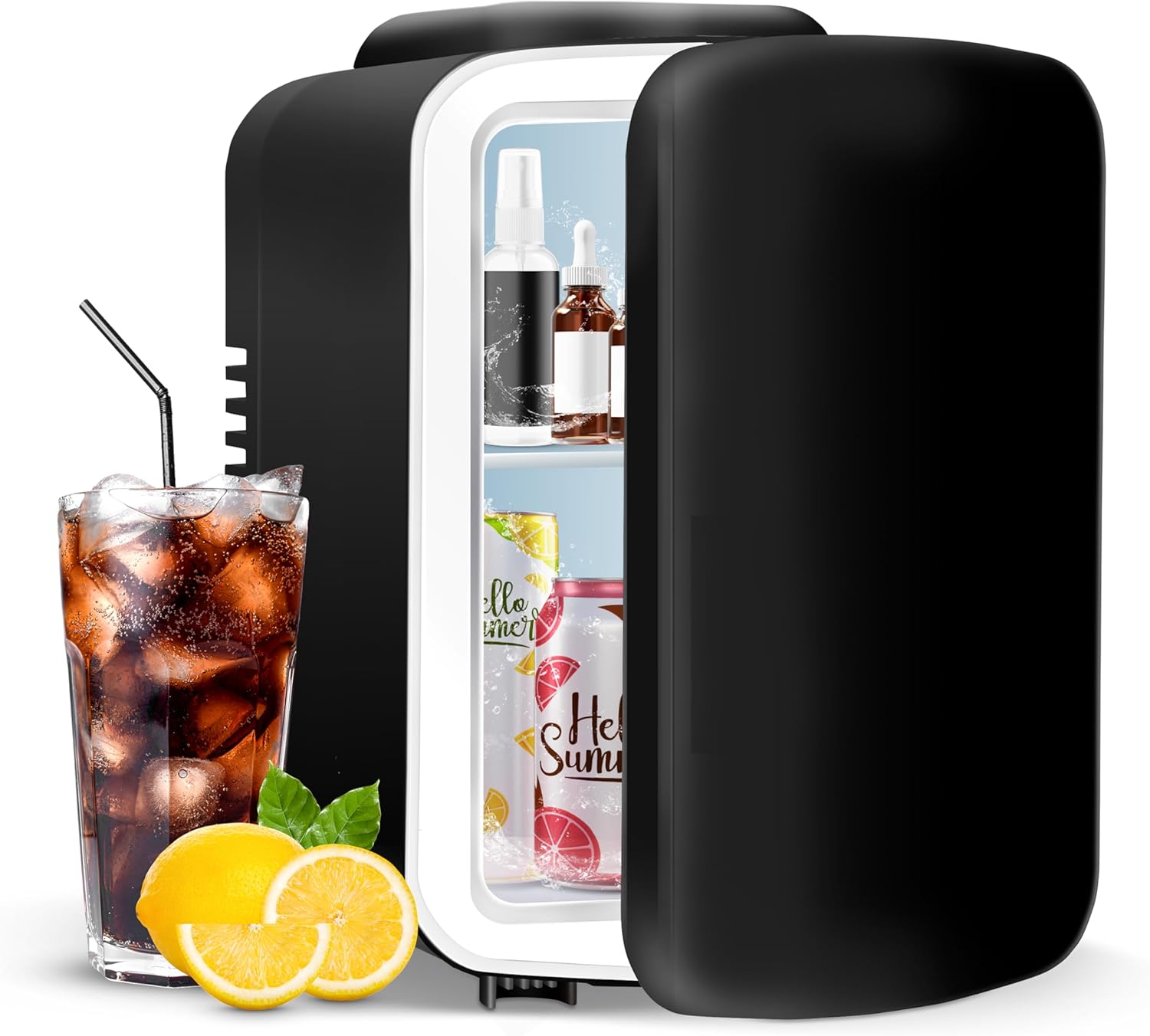 YSSOA 4L Mini Fridge 6 Can Portable Cooler & Warmer Compact