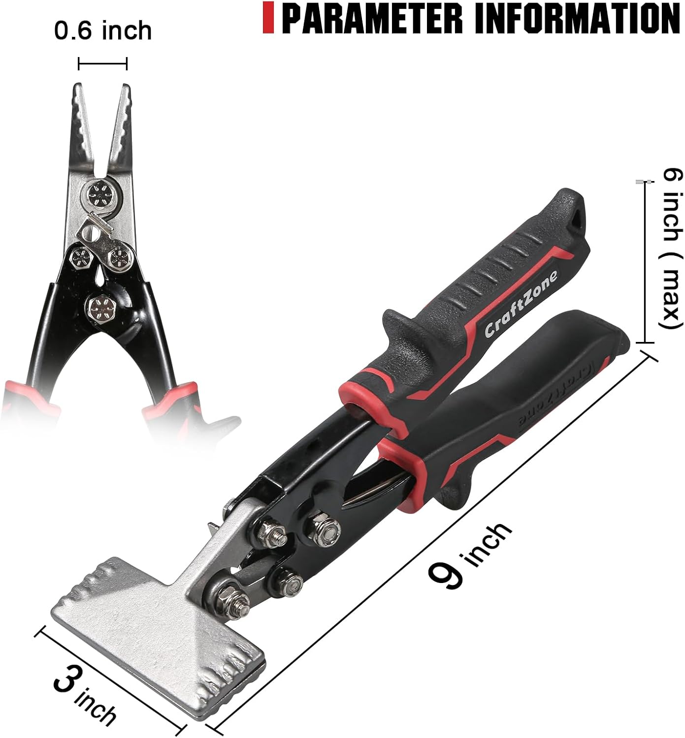 3inch Sheet Metal Hand Seamer Heavy-Duty Precision Duckbill Pliers Metal Straight Bender Ideal for HVAC Projects Flattening with Ergonomic Handle and Smooth Jaw