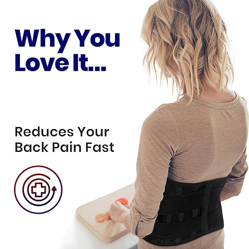 Miniatura 2 de Cinturón de apoyo lumbar transpirable para alivio del dolor del nervio ciático, cinturón de apoyo de espalda baja para levantamiento pesado,