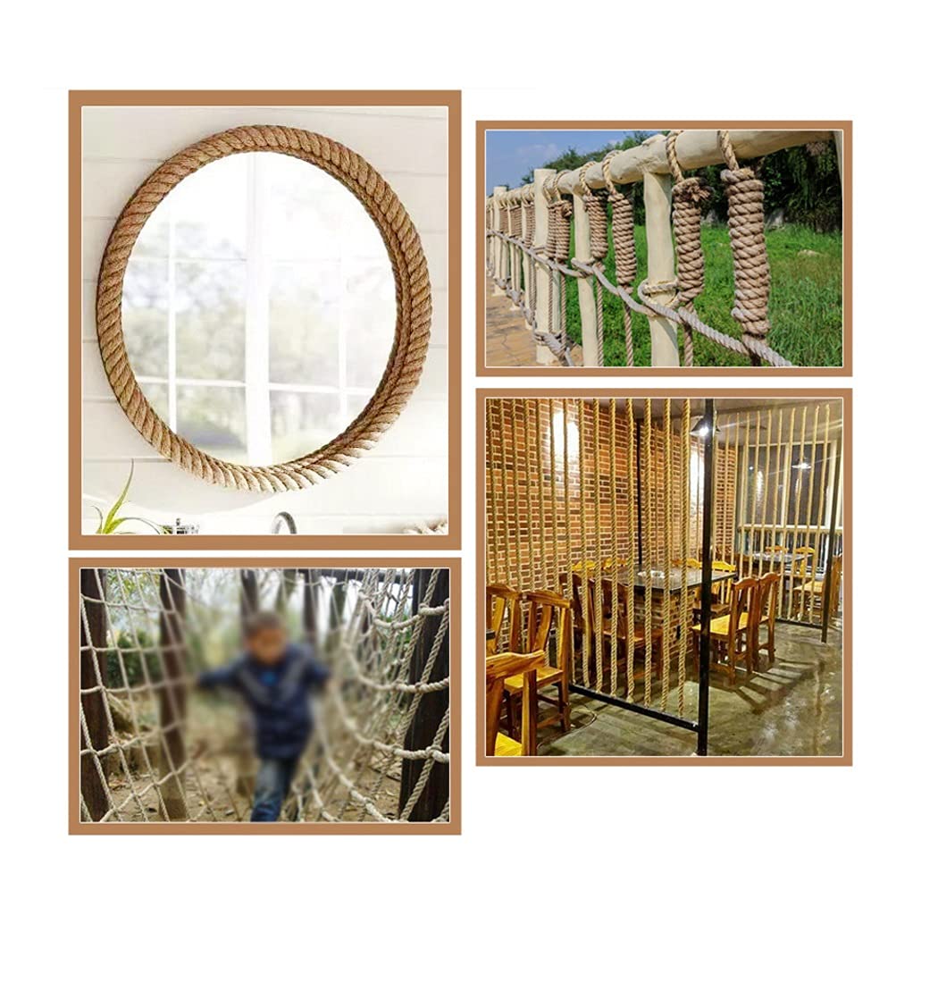Corda di canapa intrecciata 16MM Corda di iuta Spago di iuta naturale Spago di tela da imballaggio per piante da giardino/corda di canapa Artigianato a mano fai da te Regalo Barca Ancoraggio Dock Arra