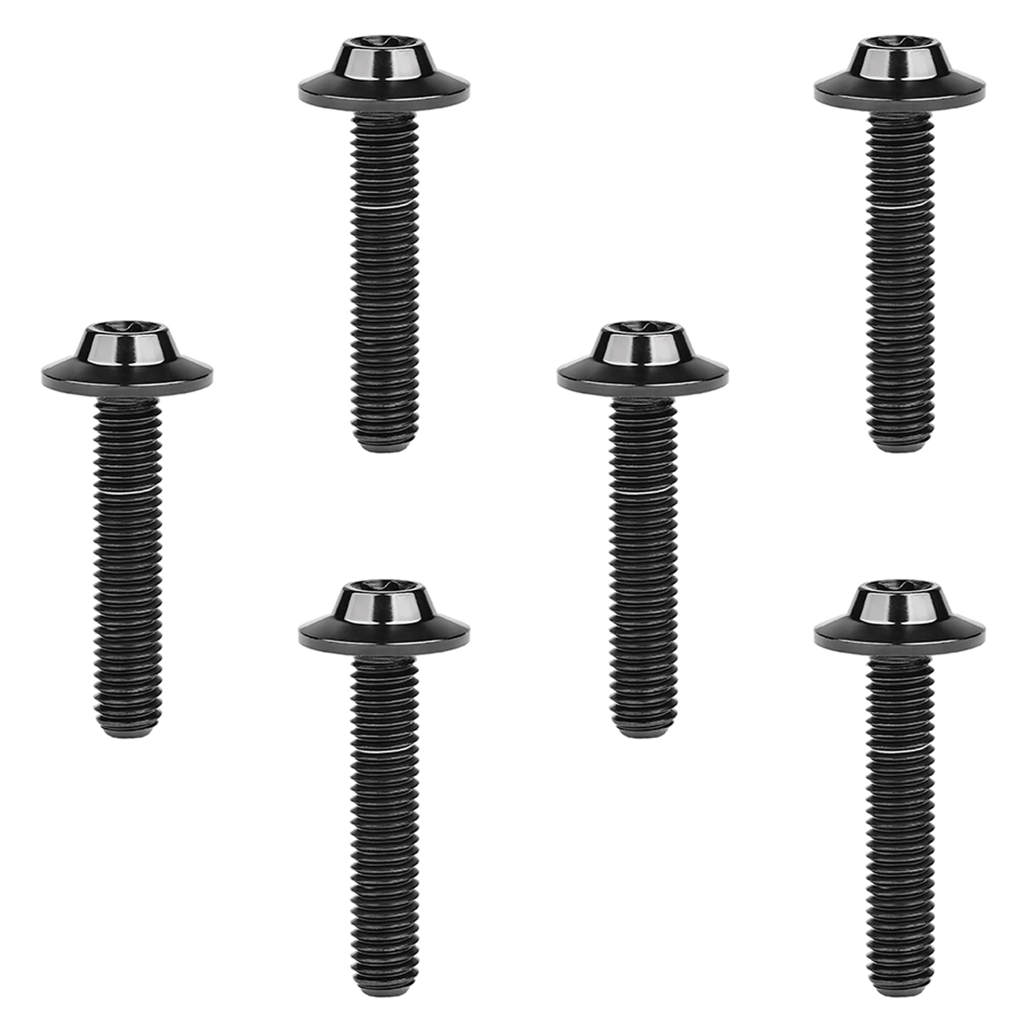 DWAMMEBRS Bolt M5 M6x10 12 15 20 25 30 35mm T25 T30 Torx Head Screw Pack of 6(Black,M6x25mm)