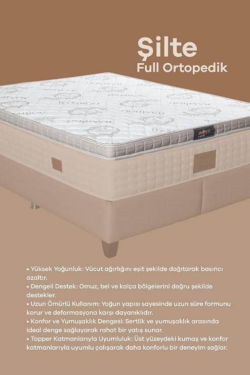 Mobyat Full Ortopedik Bambu Sünger Yatak Pedi Yatak Şiltesi Yer Yatağı (90 x 190)