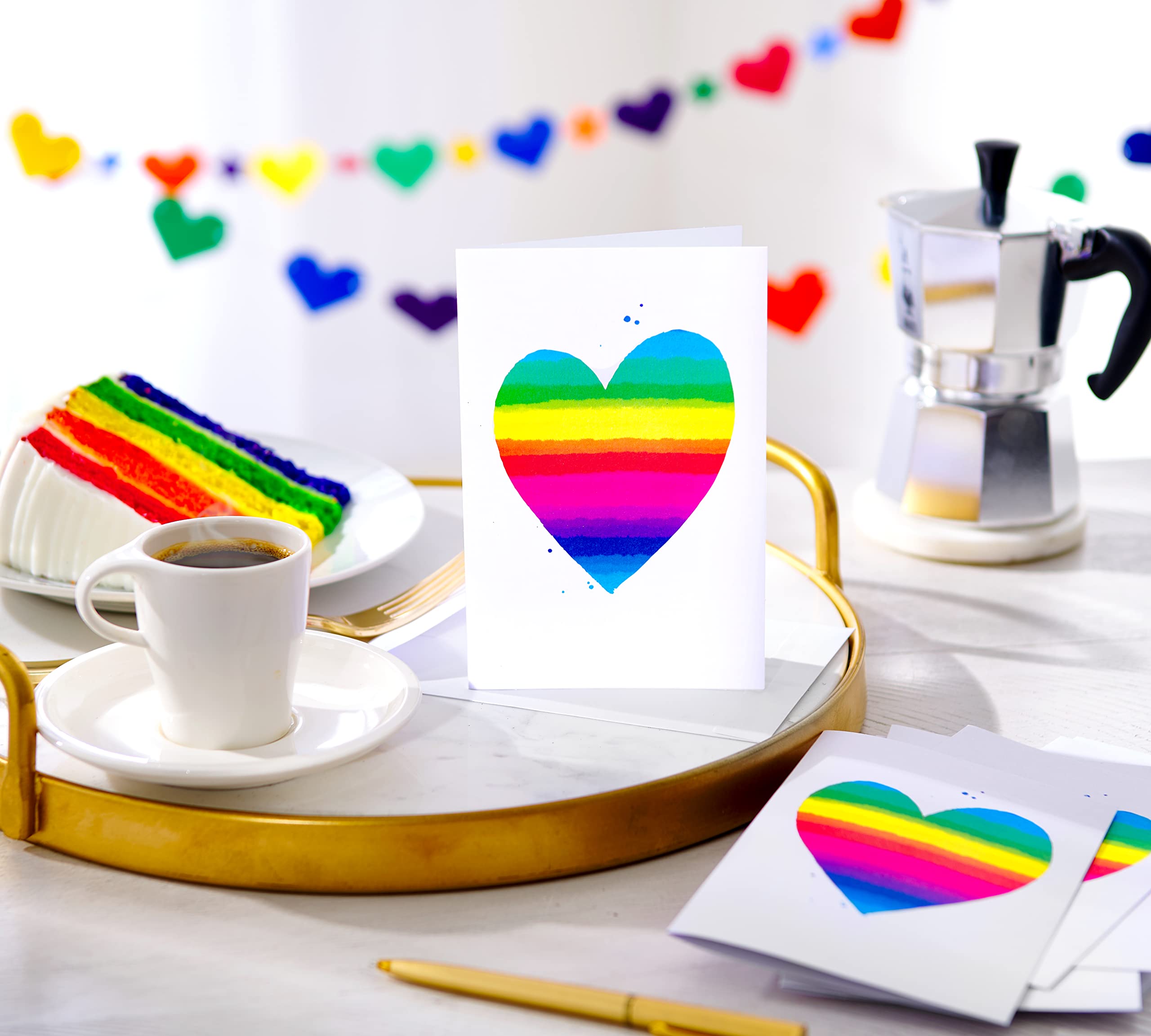 American Greetings Cartes vierges, cœur arc-en-ciel (48 pièces)