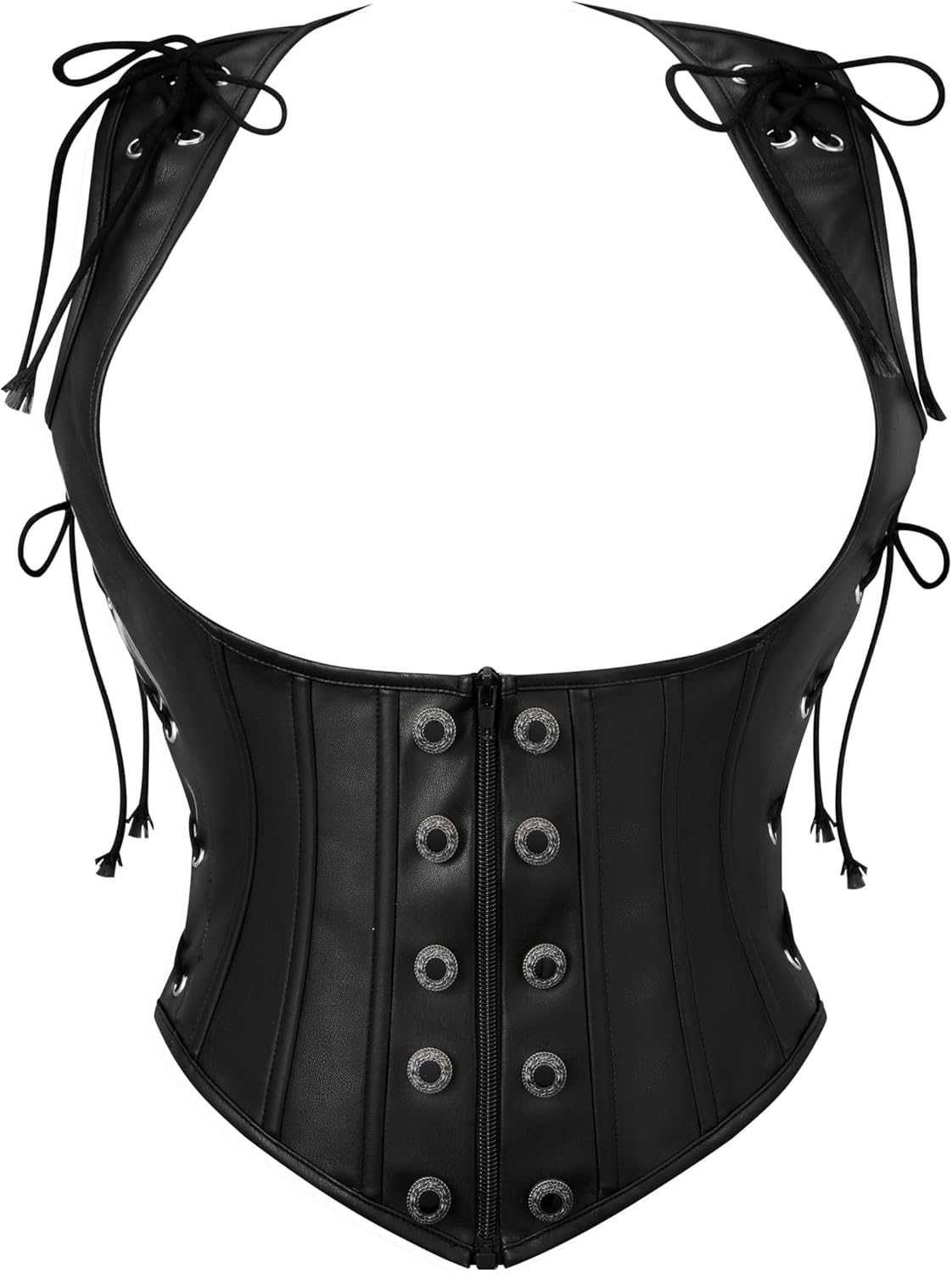 Spooktacular Creations Halloween Steampunk Corset Women, Black Renaissance Pirate Bustier Underbust for Cosplay Parties Large