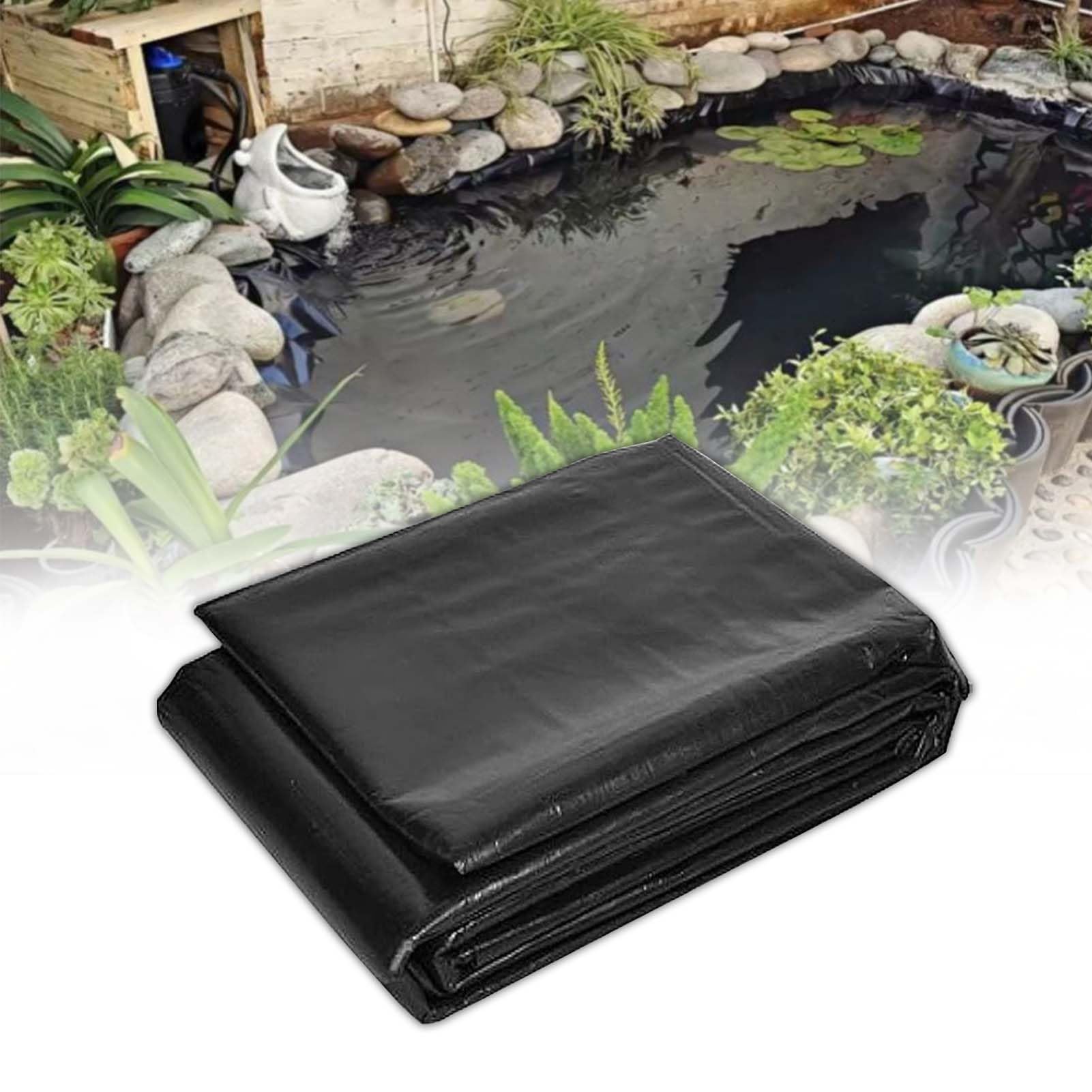 Whnoorher Black Pond Liner Impermeable Membrane Outdoor Water Garden Pond Liners 3x7m 5x6m 7x8m 8x10m 10x12m UV Resistant Geomembrane for Fountains, Garden Landscape(3x10m(9.8x32.8ft))