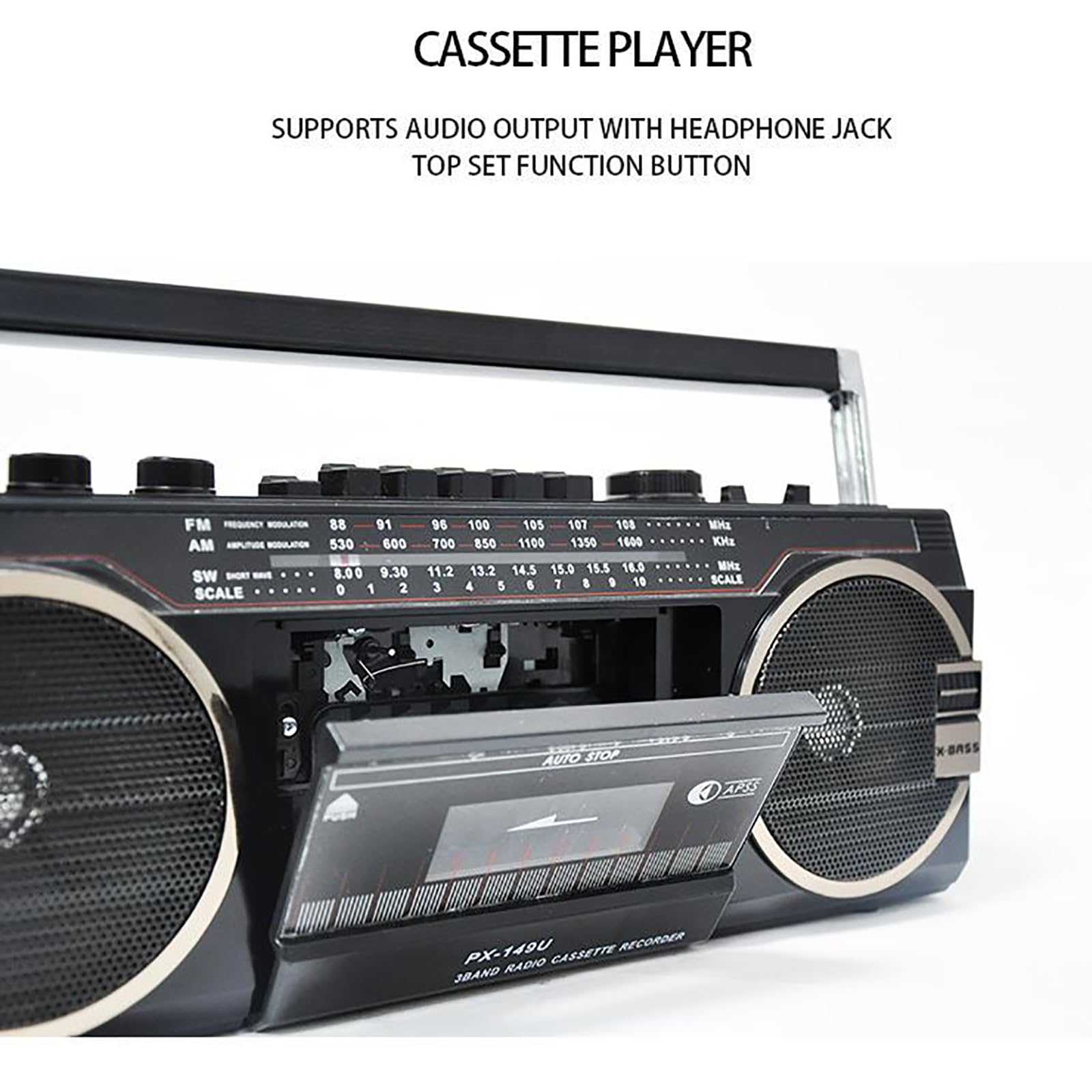 Radio Retro, Reproductor de Casete de Radio Retro, Reproductor de Cinta, Boombox Bluetooth Retro, Radio Am/FM, transmisión por Cable e inalámbrica con Altavoces duales, e