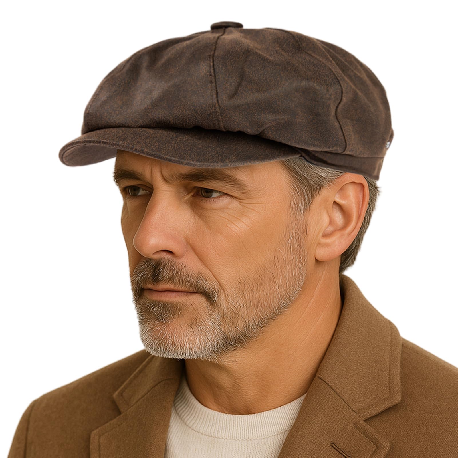 TOP-EX Gorra de periódico para hombre para golf o uso casual, elegante gorra plana con pico para pesca, caminar, tiro y caza, 57-65 cm (M-3XL)