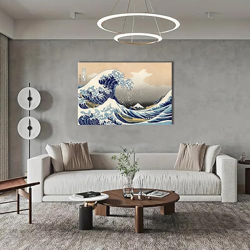 Miniatura 2 de Póster de lienzo impreso con la gran ola de Kanagawa Katsushika Hokusai japonés, arte de pared, pintura retro, estética, decoración del hogar,