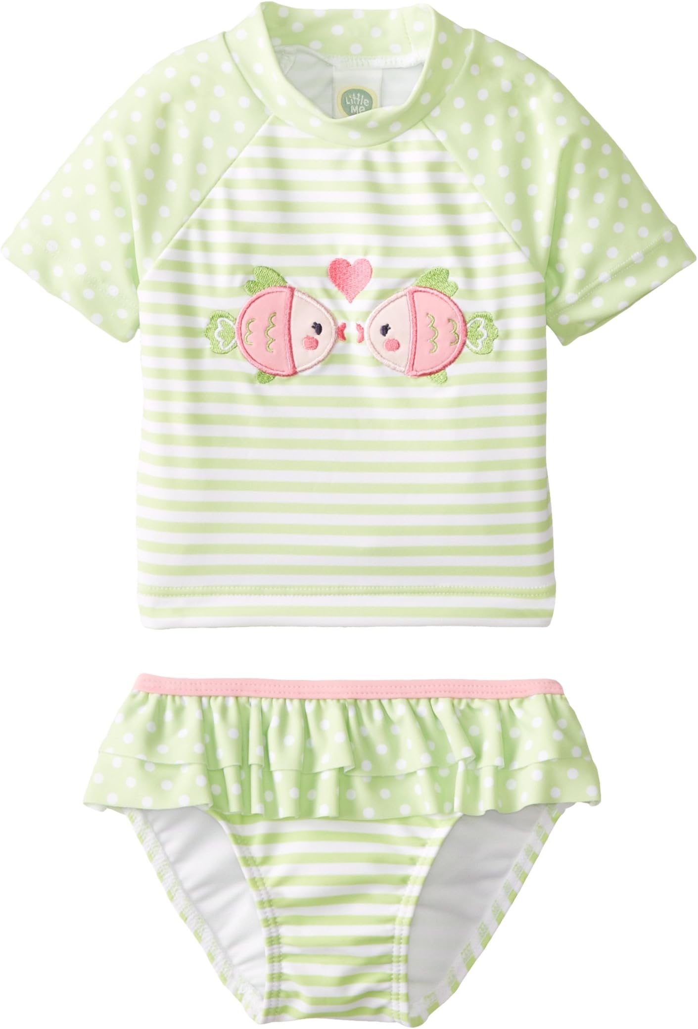 Little Me Baby Girls' Fish 2 Piece Rashguard