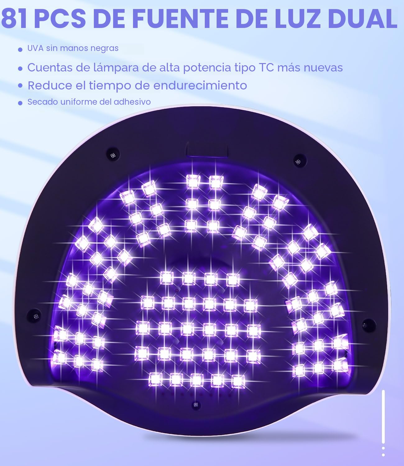 Zawaer Lámpara de Uñas UV LED, 380W Profesional Lámpara Secadora de Uñas Rápido, 81 perlas de Lámparas, Curado de Esmalte de Gel y Pantalla LCD Para Manicura/Pedicura Nail Art en el Hogar