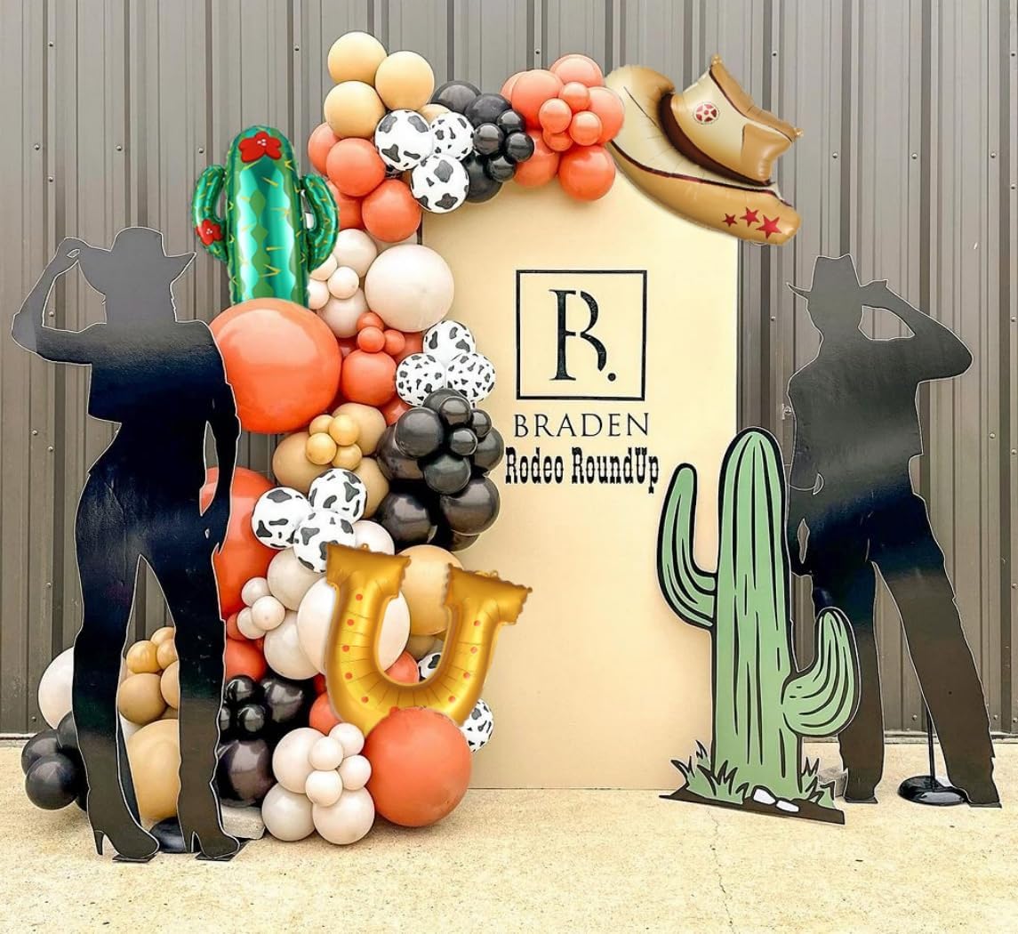 Amazon.com: Enanal First Rodeo Balloon Garland Arch Kit, 142pcs Black ...