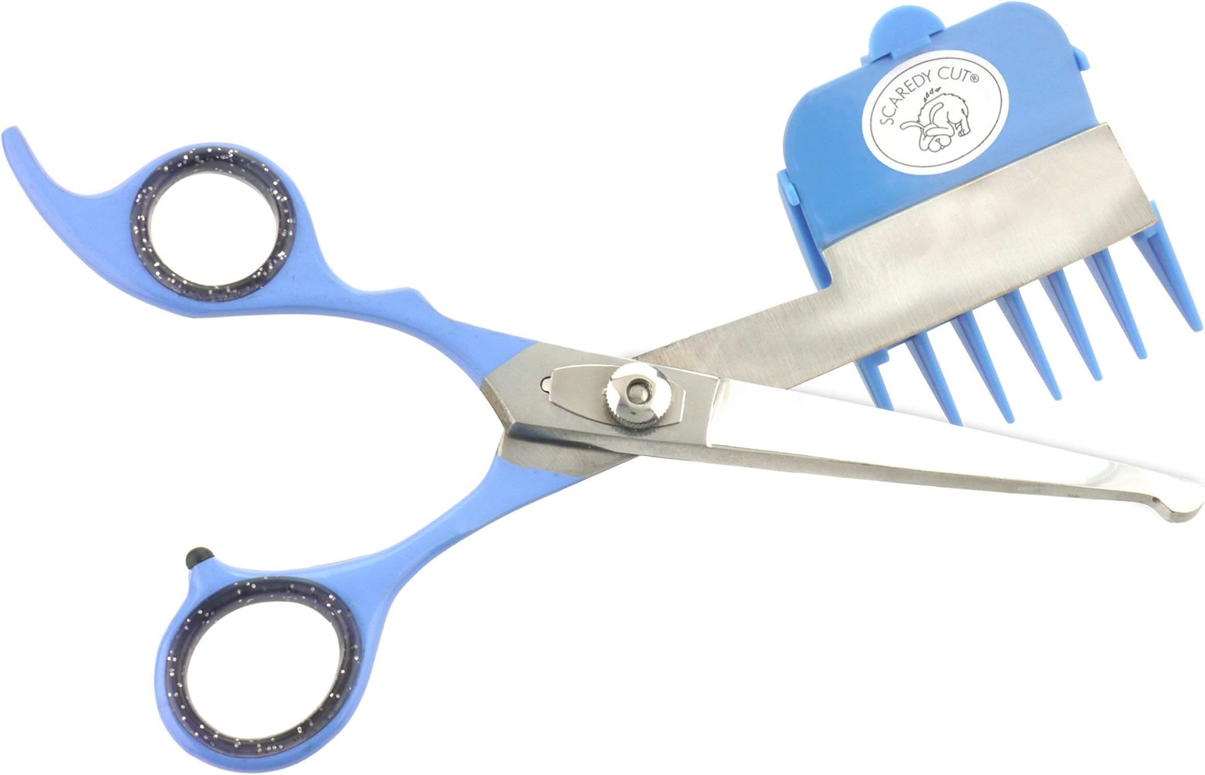 Dog Grooming Scissors Kit with Safety Round Tips, TINMARDA Stainless Steel Professional Dog Grooming Shears Set - Thinning, Straight, Curved Shears and Comb for Long Short Hair for Dog Cat Pet