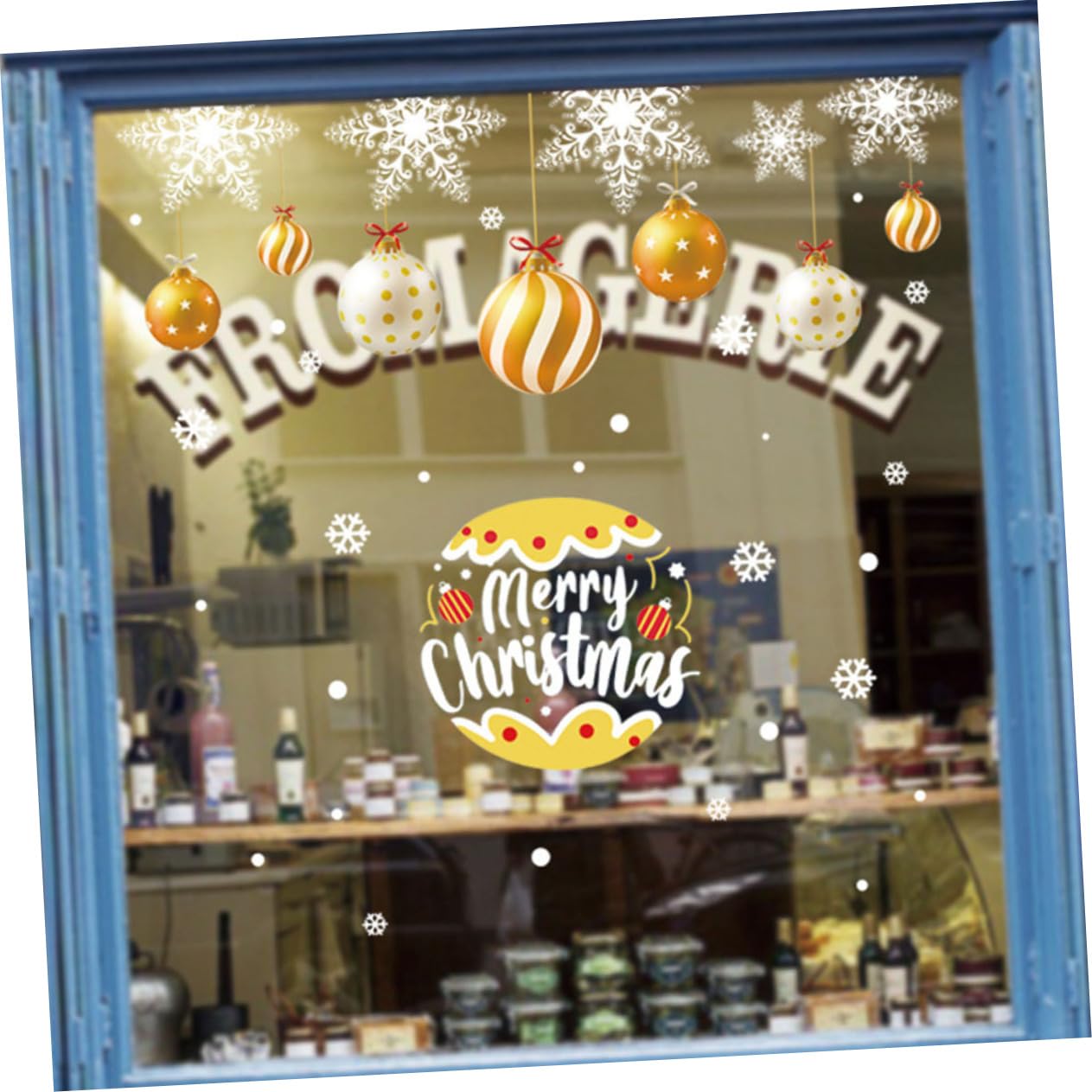 PRETYZOOM 4 Hojas Pegatinas estáticas navideñas calcomanías de ventana de de nieve ventana de invierno se aferra christmas window stickers decoração decoración de oro
