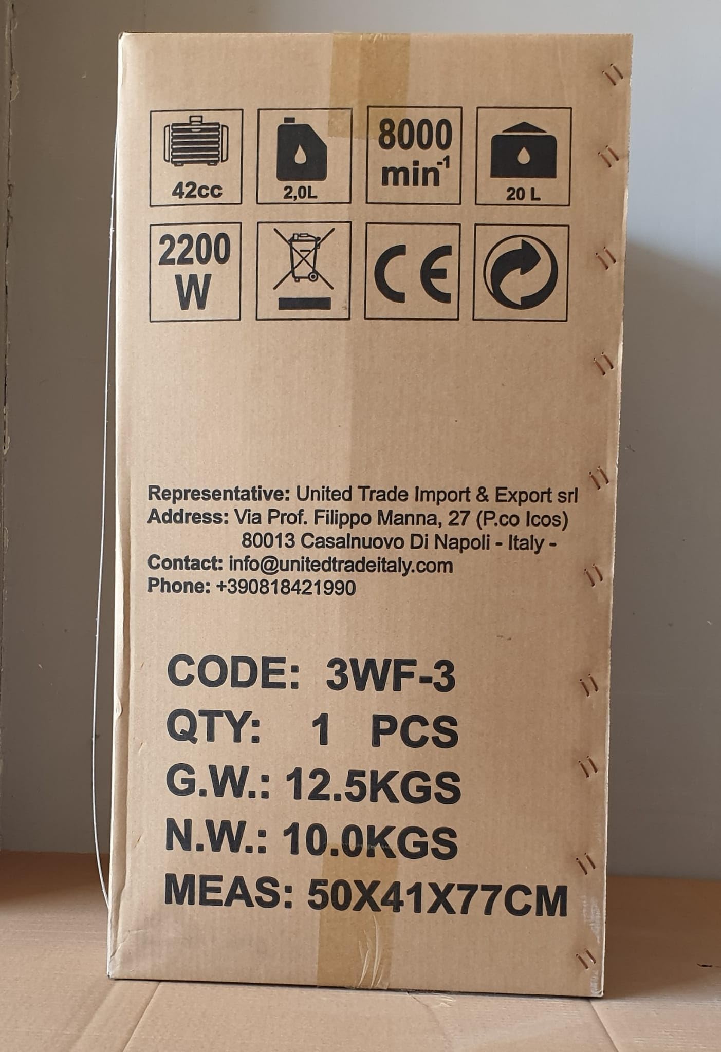 UNITED TRADE NEBULIZATORE, ATOMIZZATORE, IRRORATORE, SANIFICA/DISINFETTA 20LT. 43CC, MOD. TURBO 5MT VERTICALE + OMAGGIO OCCHIALI E CUFFIE PROTETTIVE