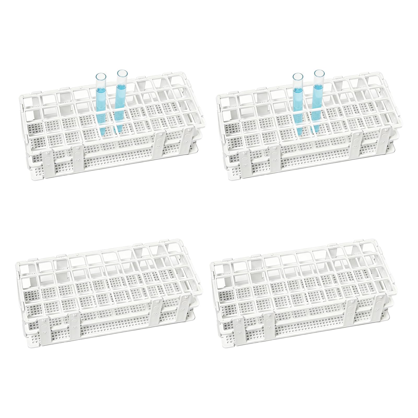 Rastrelliera per Provette 40 Posti 20 mm Porta Provette in Plastica Rimovibile per Laboratorio Chimica