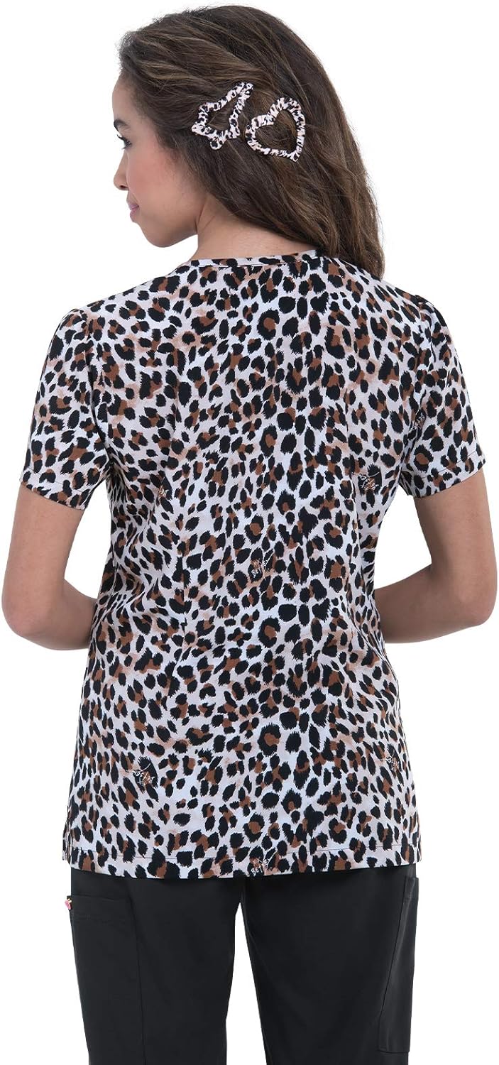 Exclusive Discount 90% Price KOI Betsey Johnson B116PR Women's Camellia Scrub Top