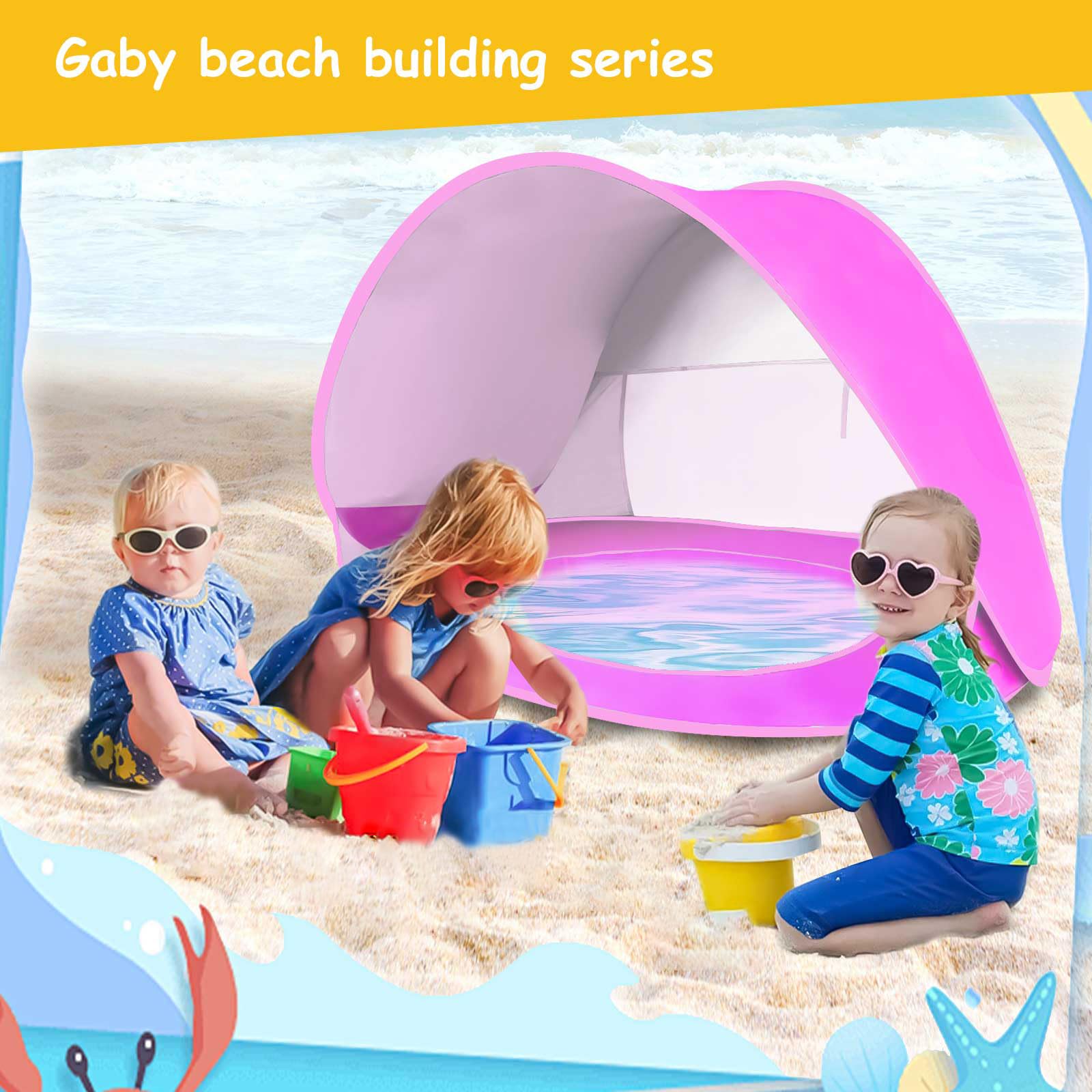 Tente De Plage Pour Bébé, Tente De Plage Pour Bébés Et Tout-petits, Parapluie De Plage De Voyage UPF 50+, Pare-soleil Portable, Tente De Plage Pour Bébé, Tente De Plage Pop-up Pour Nourrissons