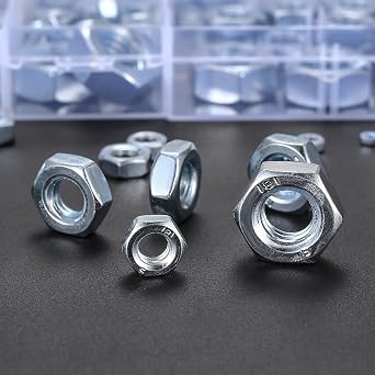 430 Pcs Silver Nuts Set, Locking Nuts,Nuts For Screws | M2 M2.5 M3 M4 M5 M6 M8 M10 M12 Assorted Nuts For Bolts