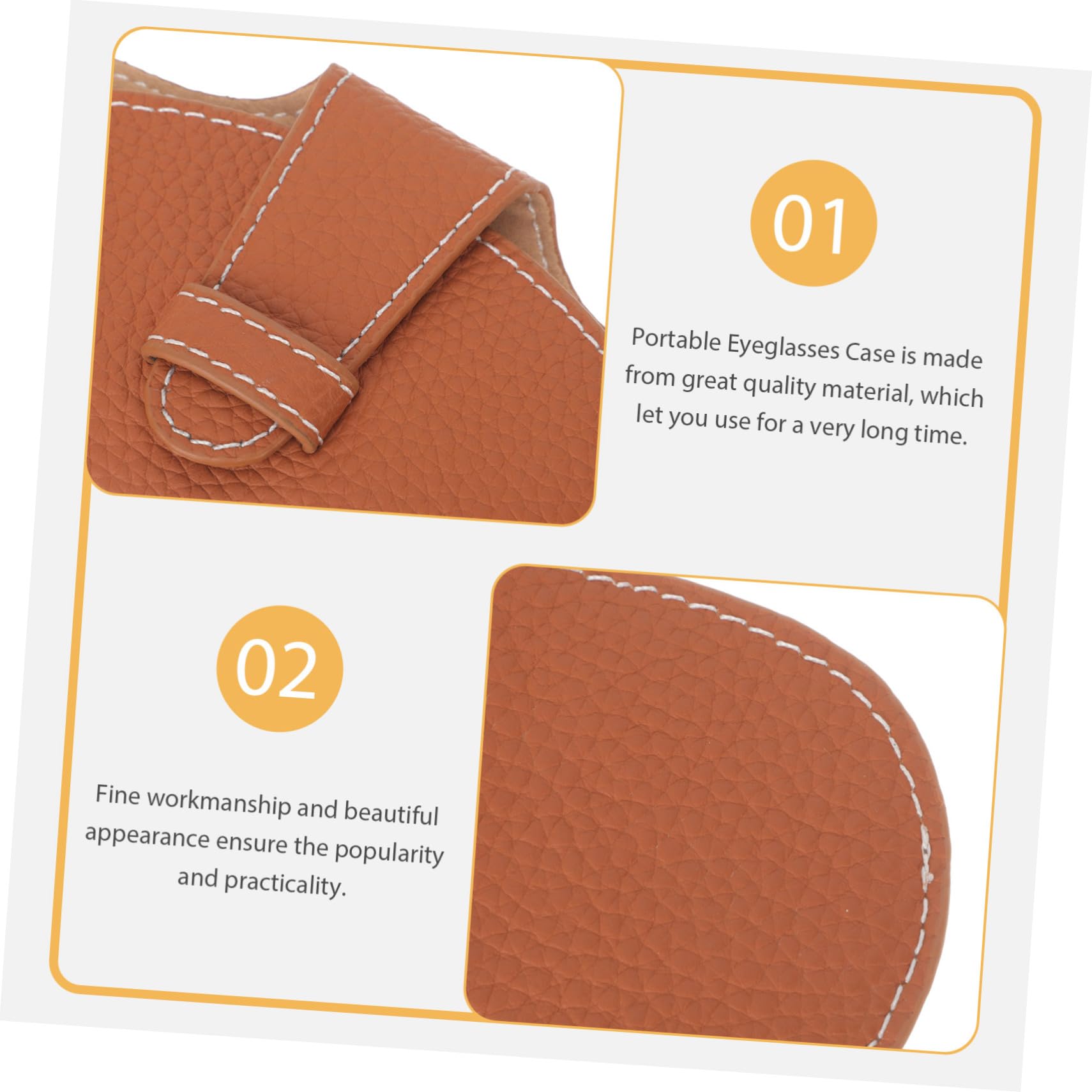 Ipetboom borsa per occhiali Astuccio custodia per occhiali sottile viaggio anti sunglasses borsetta custodia per occhiali portatile manicotto protettivo per occhiali pelle Brown